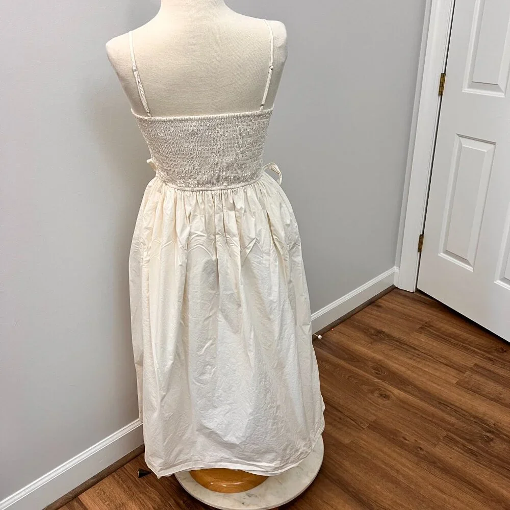 Sofie the Label Ivory Ballon Bow Cotton Midi Dress Sz M - Picture 4 of 14